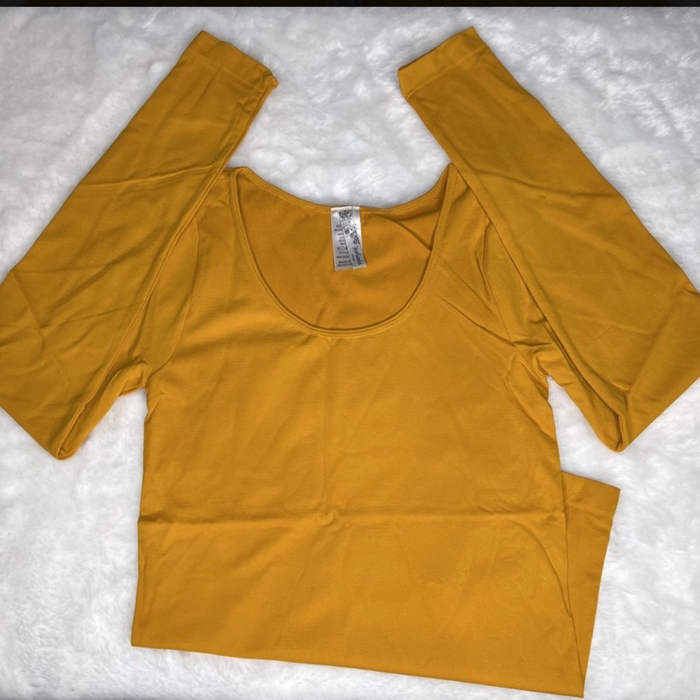 Yahada Yellow Bishop Sleeve Fitted Bodysuit